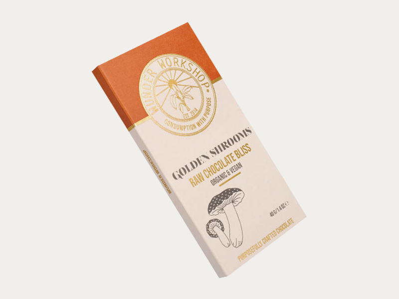 1 mushroom chocolate bar packaging