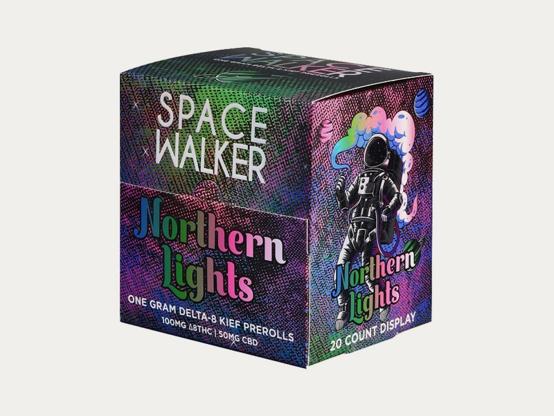 5 printed Delta 8 pre roll boxes