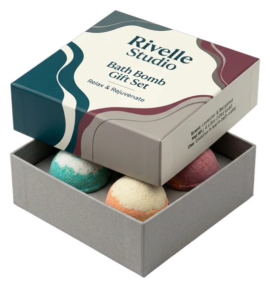 6 Rigid Two Piece Bath Bomb Box