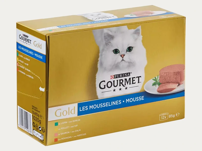 Gold foil Cat Food Boxes