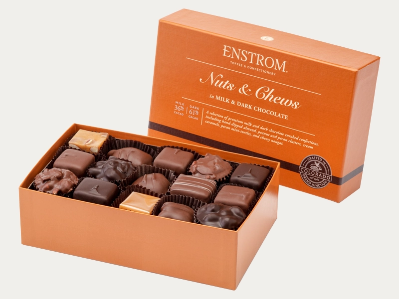Printed chocolate nuts boxes