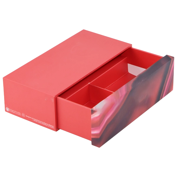 Slide Open Rigid Boxes with Divider Insert