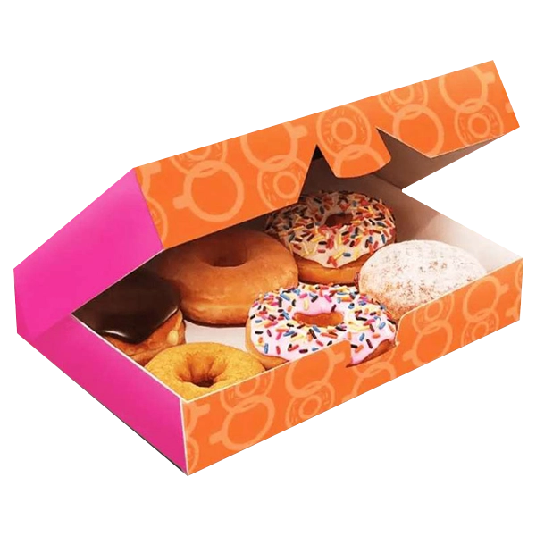 (Food-Grade SBS Board) Convenient flip-open packaging suitable for small cakes, pastries, bakery slices, and quick-access treats.