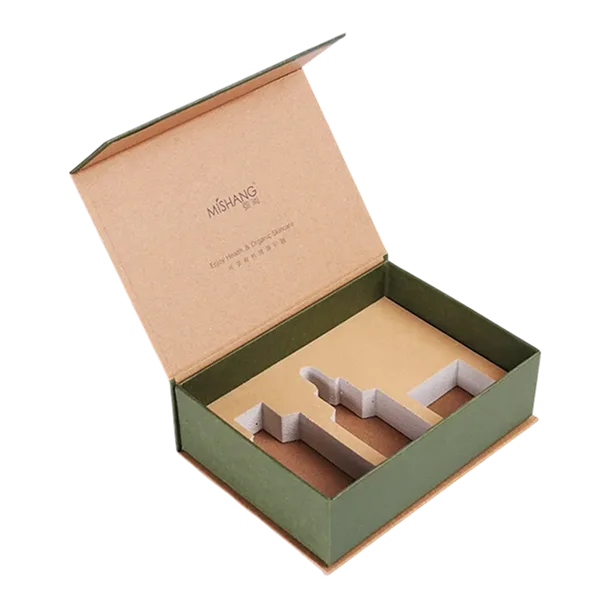(Rigid Chipboard, Custom Foam Inserts) Luxurious closure style providing superior presentation for premium apparel, corporate gifts, and exclusive product launches.